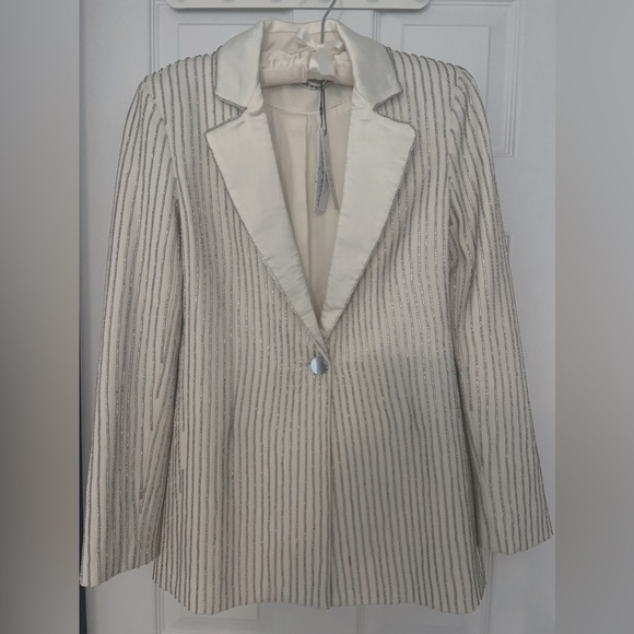 Alice + Olivia Yona Crystal Pinstripe Blazer - Picture 10 of 13